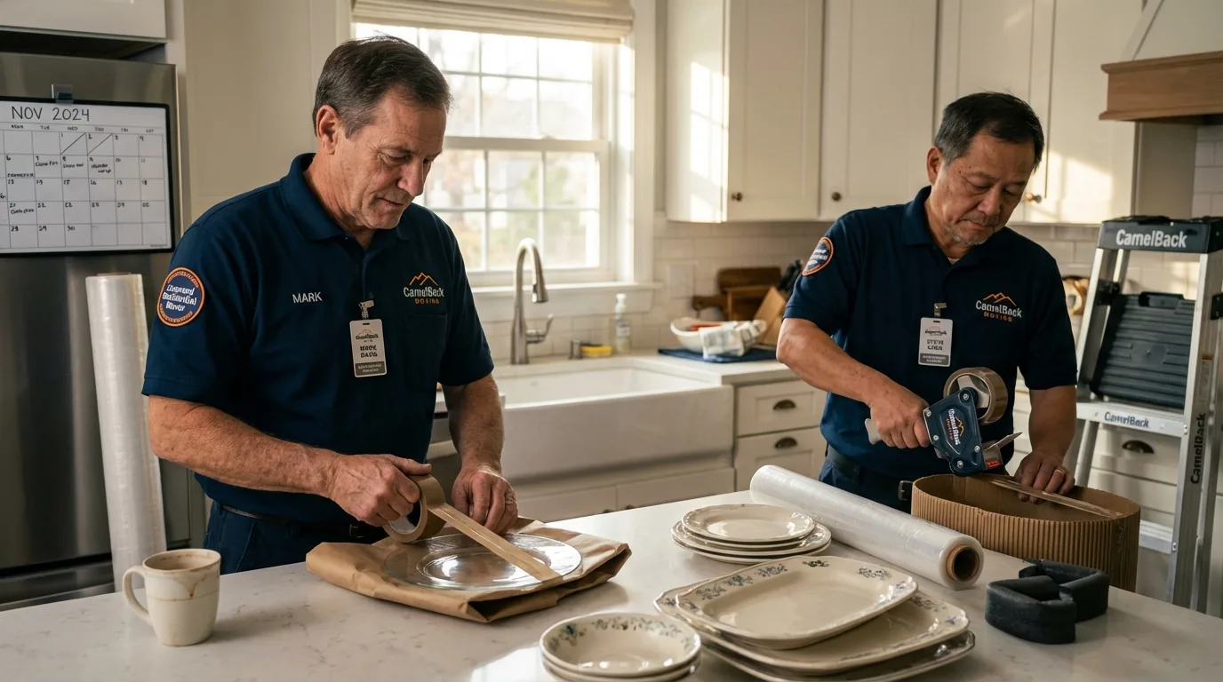 Professional crew packing kitchen dishware in Princeton, KY